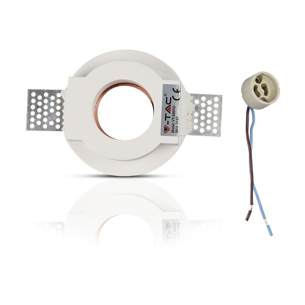 VT-866 GU10 WHITE GYPSUM (RECESSED) WITH MATT ROSE GOLD METAL -ROUND