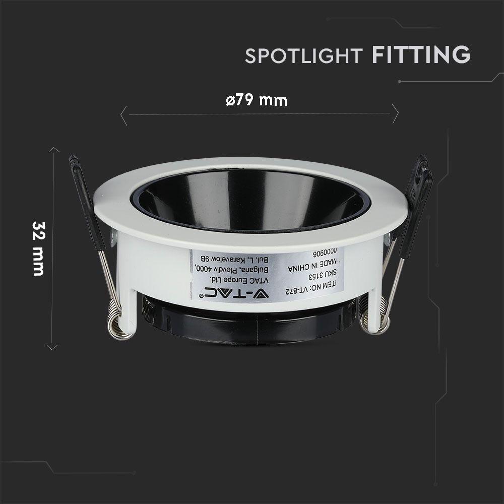 VT-872 GU10 FITTING ROUND-WHITE+BLACK