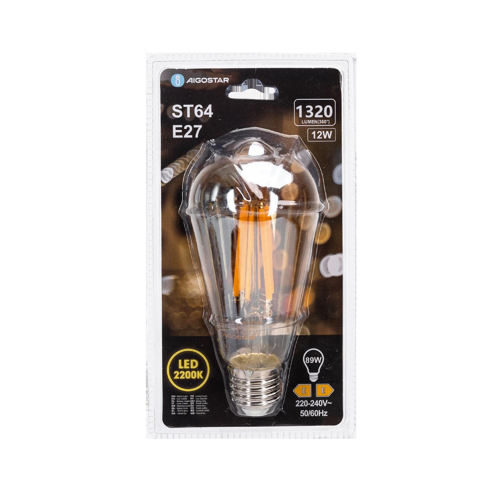 Żarówka LED Filament (Bursztynowa) ST64 E27 12W