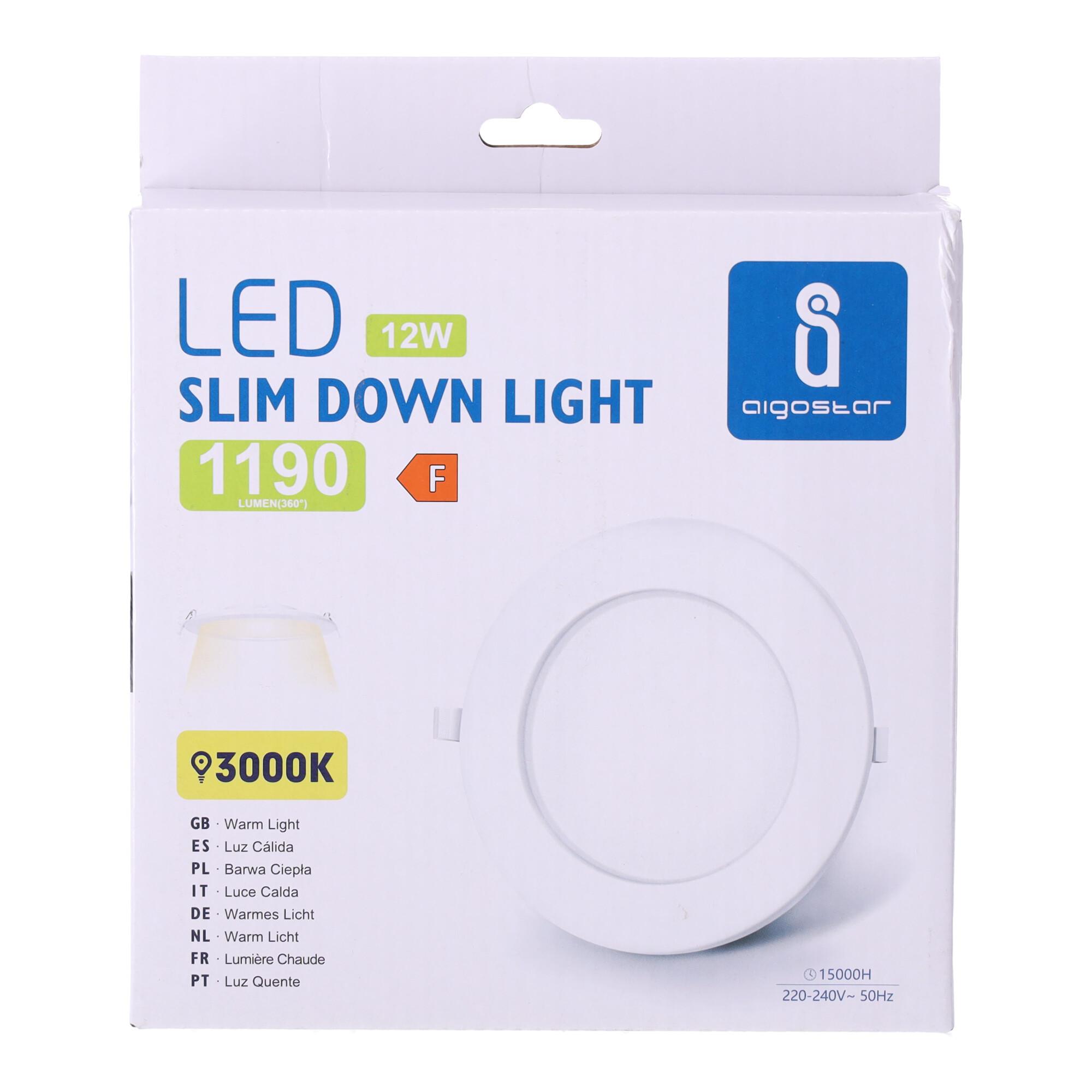 Podtynkowy okrągły downlight LED 12W Żółte światło