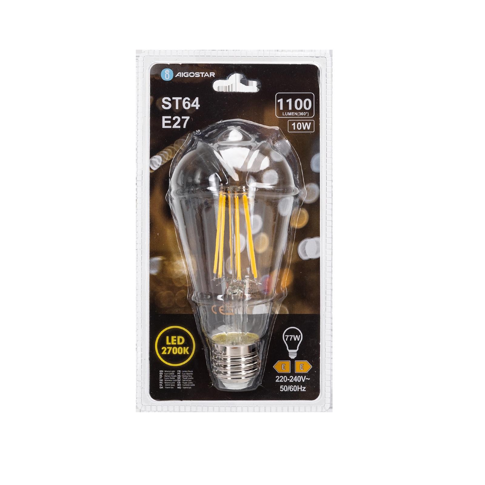 Żarówka LED Filament (Przezroczysta) ST64 E27 10W