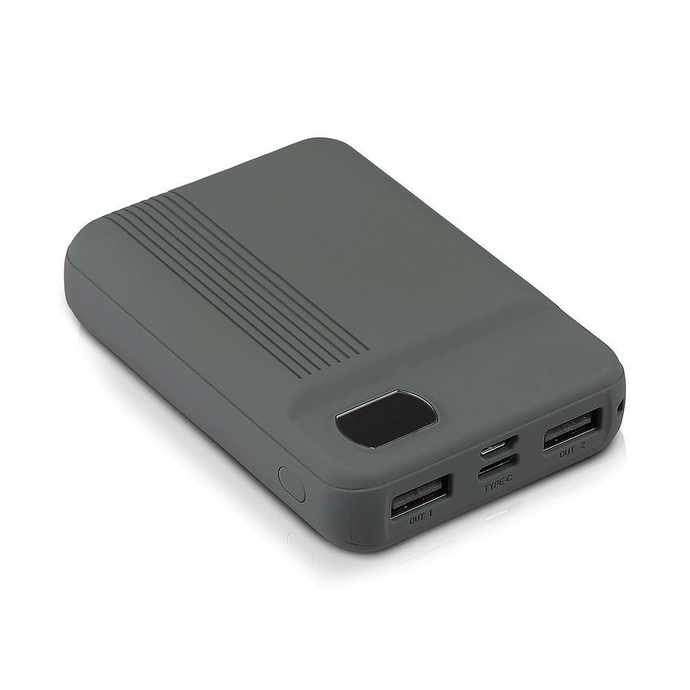 Power Bank, 3.7V, 10000mAh/37wh, 5V, Szary, VTAC, SKU 8852