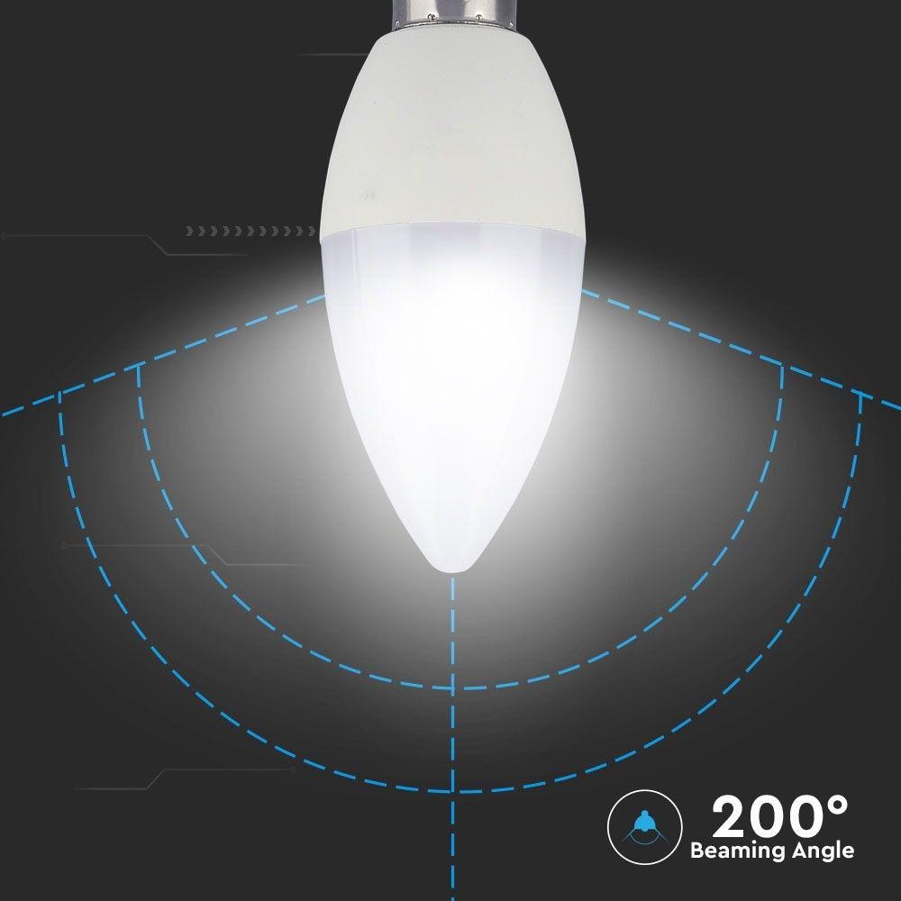 3.5W C35 Żarówka LED sterowana pilotem, Barwa:RGB+6400K, Ściemniana, Trzonek:E14, VTAC, SKU 2771