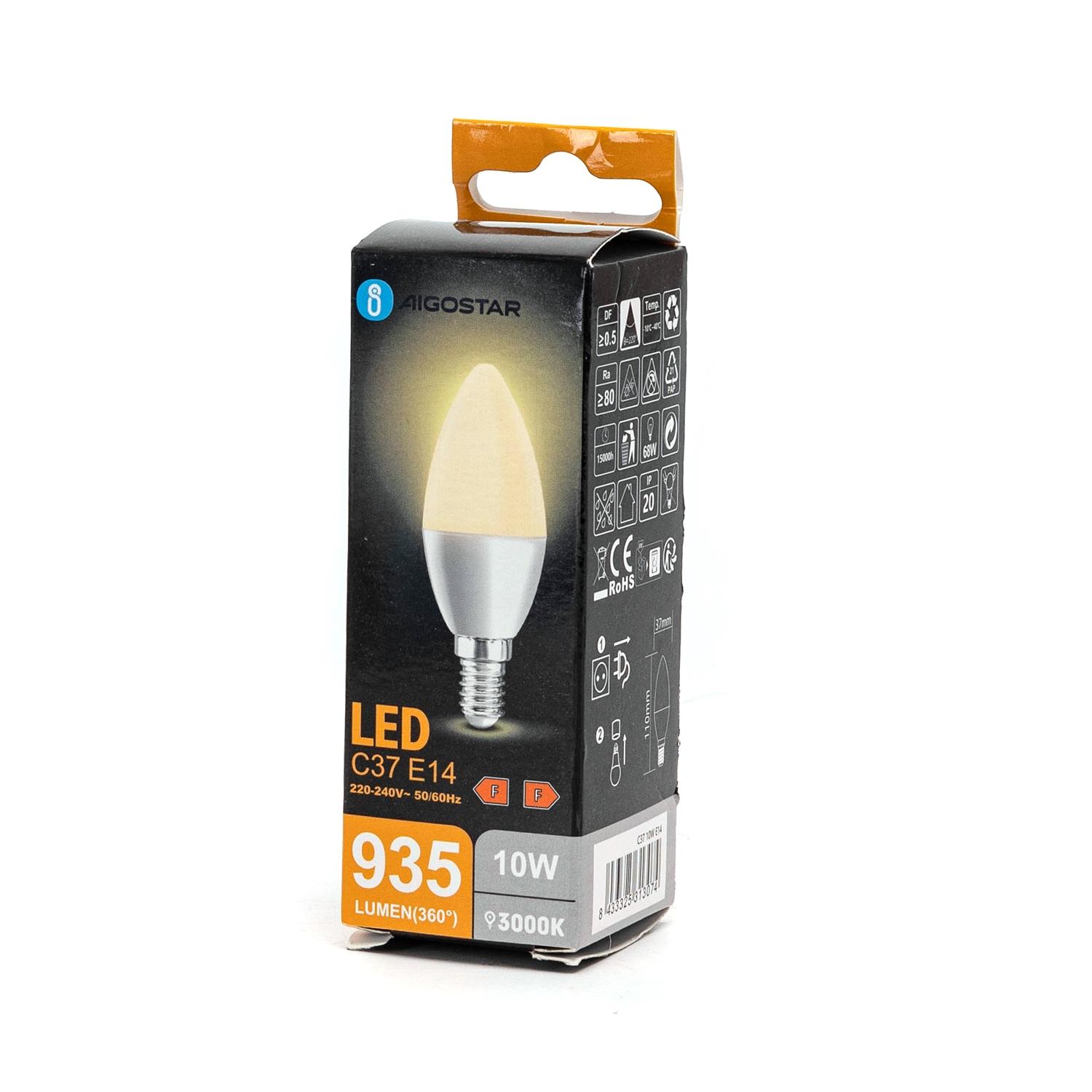 LED C37 E14 10W 3000K (10W,E14,3000K)