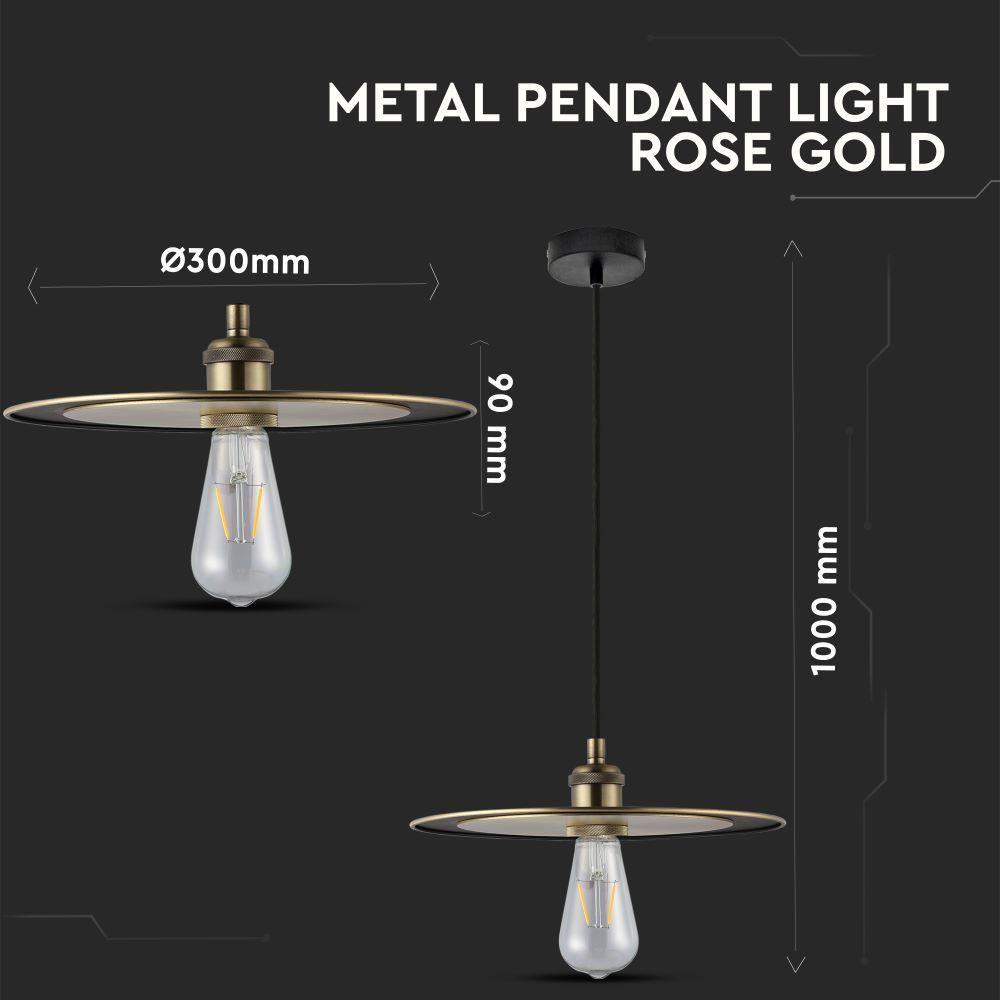 VT-7777 METAL PENDANT LIGHT-ROSE GOLD-E27