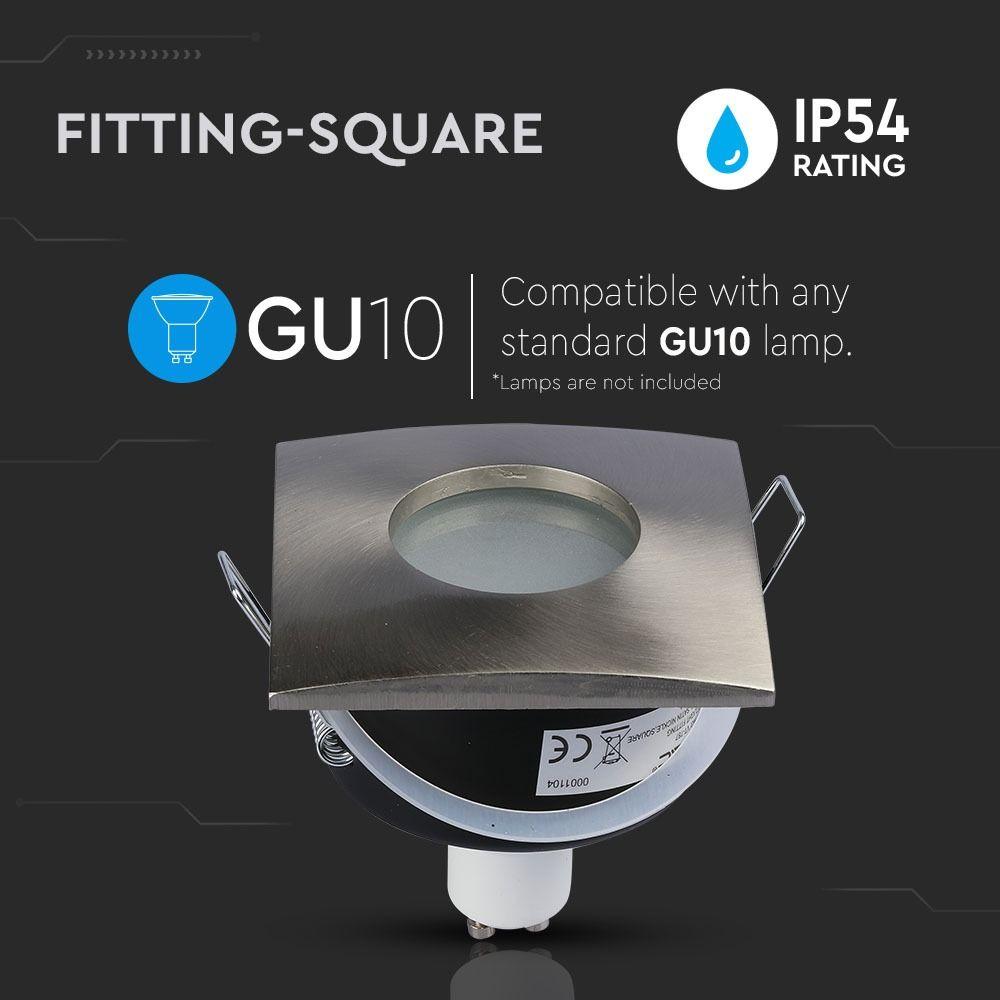 VT-787 GU10 FITTING SQUARE SATIN NICKLE