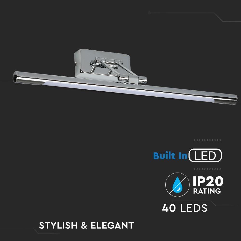 8W Kinkiet LED, Lustra - obrazy, Chrom, Barwa:4000K, VTAC, SKU 3894