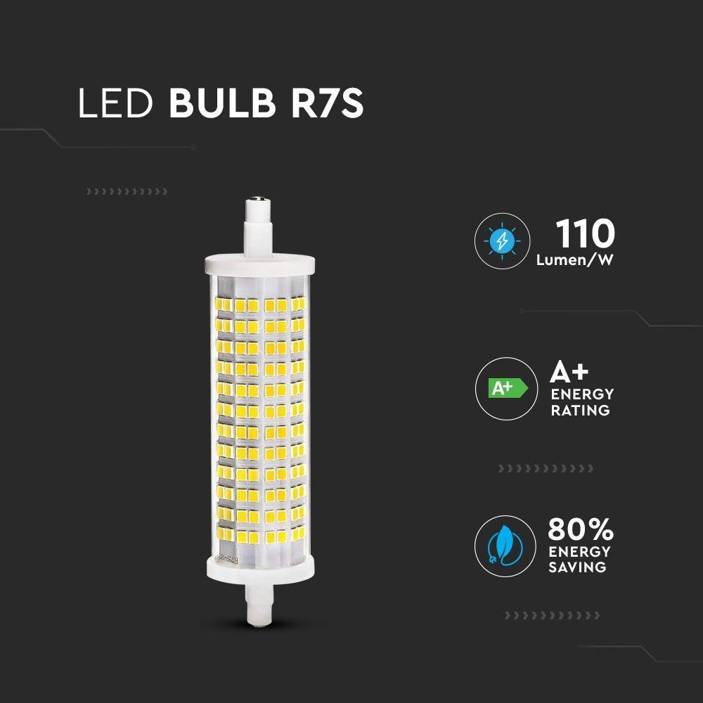 18W R7s Żarówka LED, Obudowa: ceramiczna, Barwa:3000K, VTAC, SKU 2834