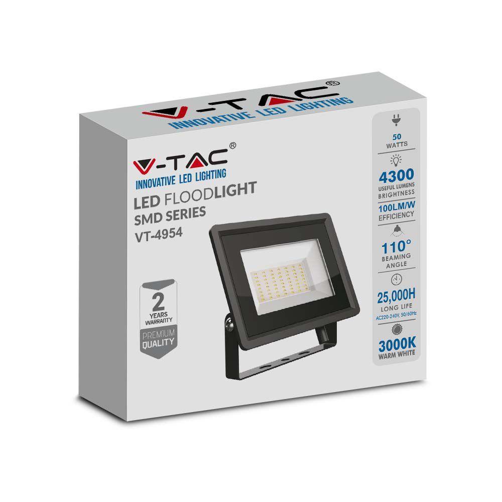 VT-4954 50W SMD FLOODLIGHT F-CLASS 3000K BLACK BODY