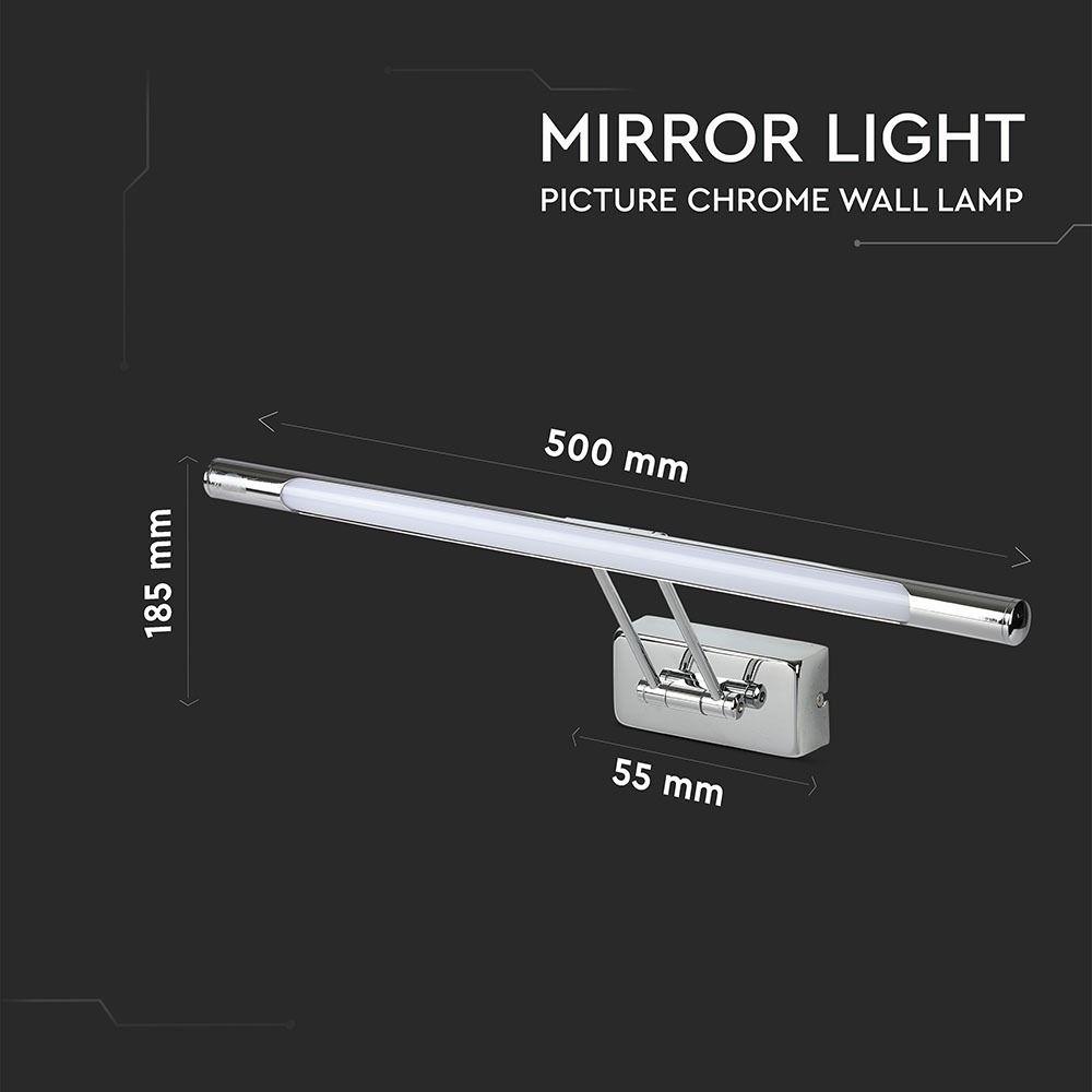 8W Kinkiet LED, Lustra - obrazy, Chrom, Barwa:3000K, VTAC, SKU 3985