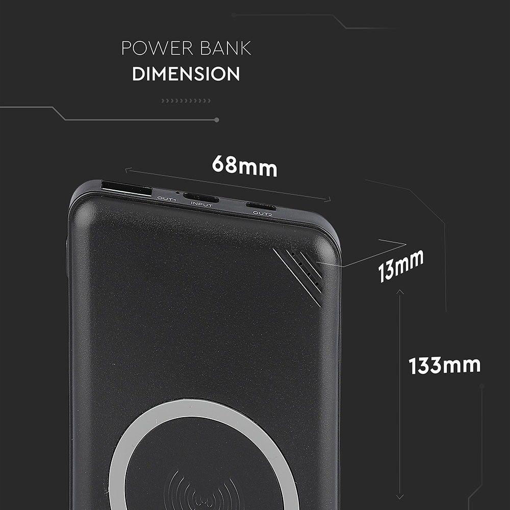 VT-3524 10000mah WIRELESS POWER BANK WITH 1 USB+TYPEC-BLACK