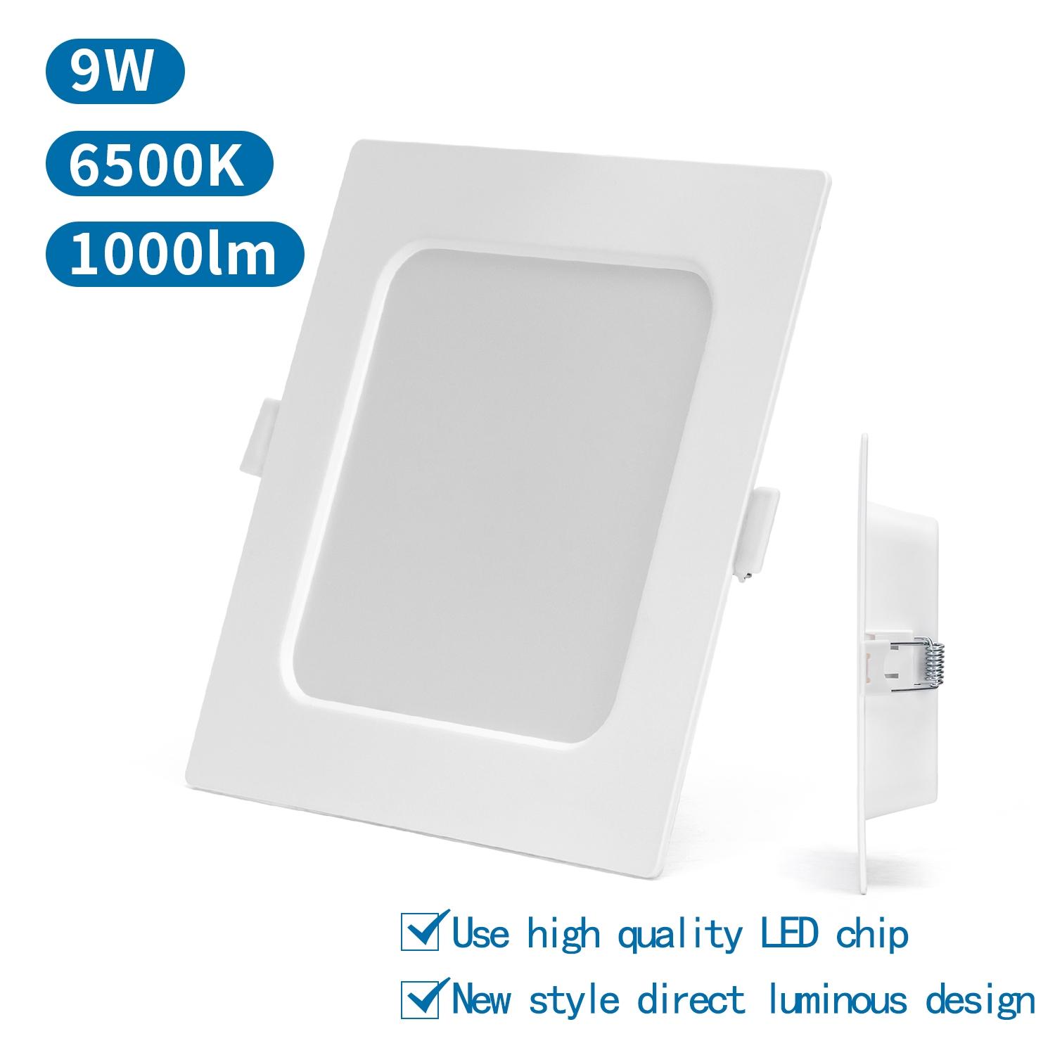 E6 LED  Flush-mounted Square Downlight 9W White Light