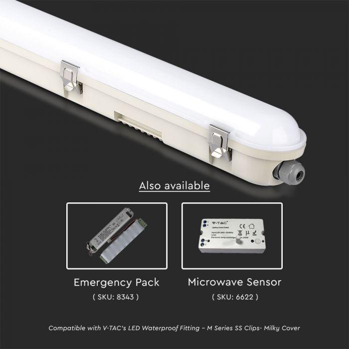 VT-120136 36W LED WATERPROOF FITTING 120CM SAMSUNG CHIP-MILKY COVER+SS CLIPS 4...