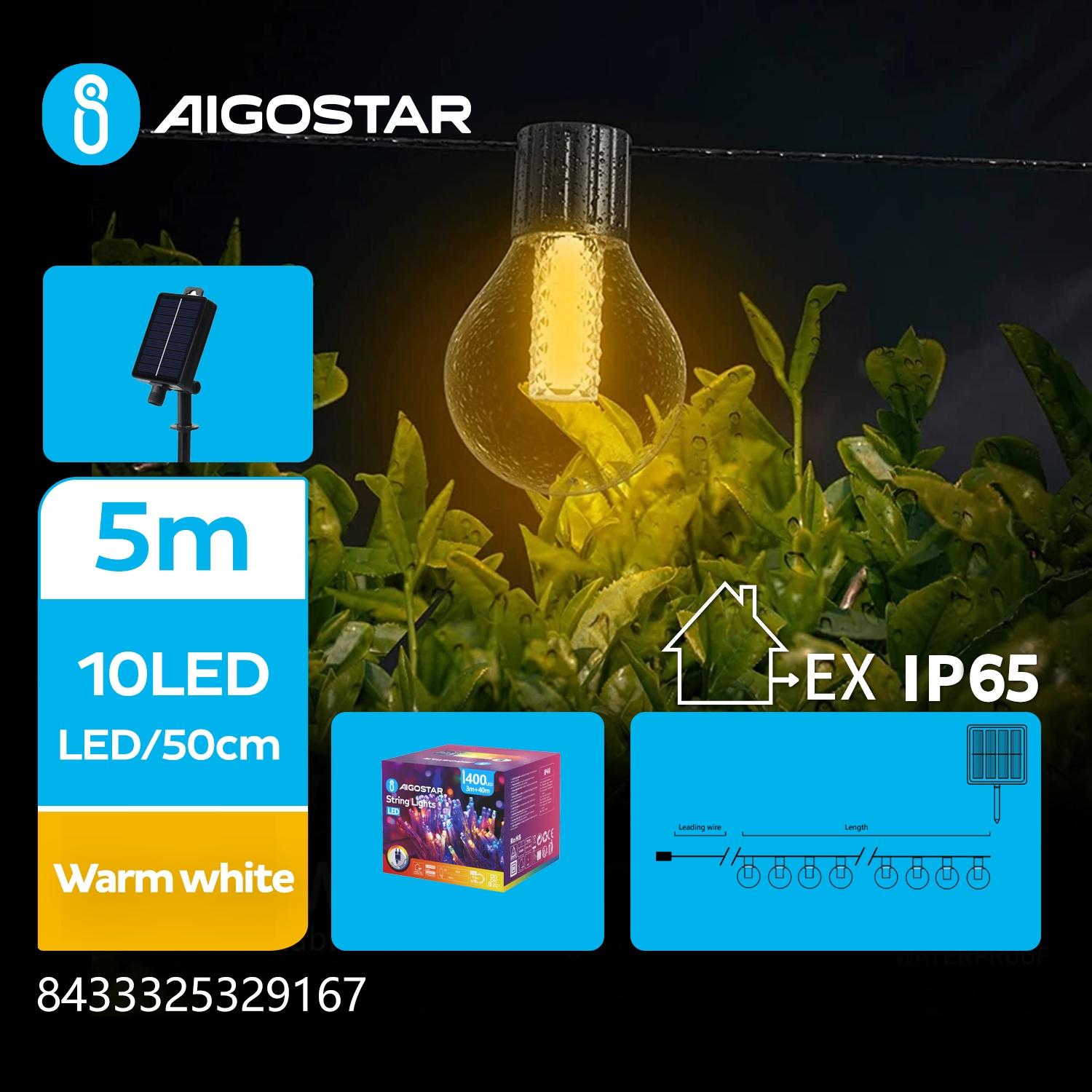 Solar Light String G40 Bubble Column Light String