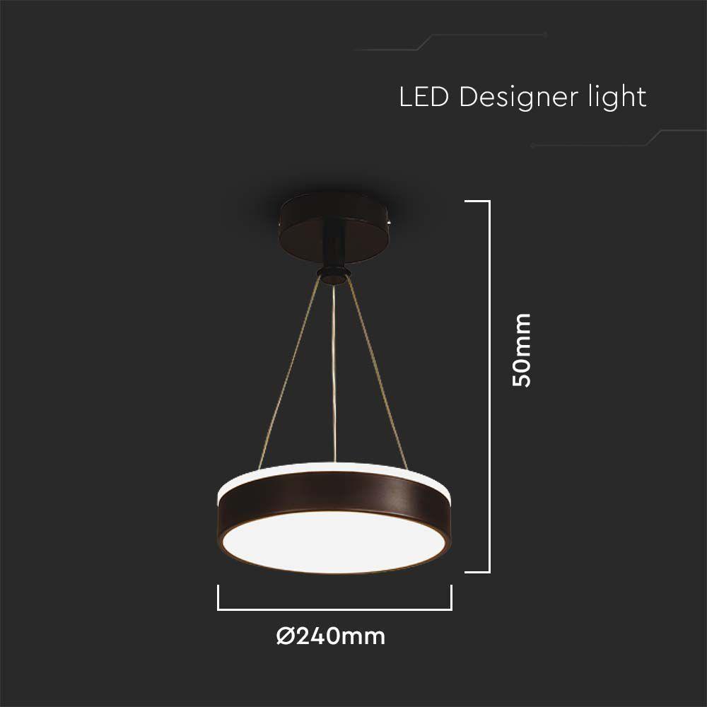 VT-7765 12W LED DESIGNER HANGING LIGHT 4000K BLACK