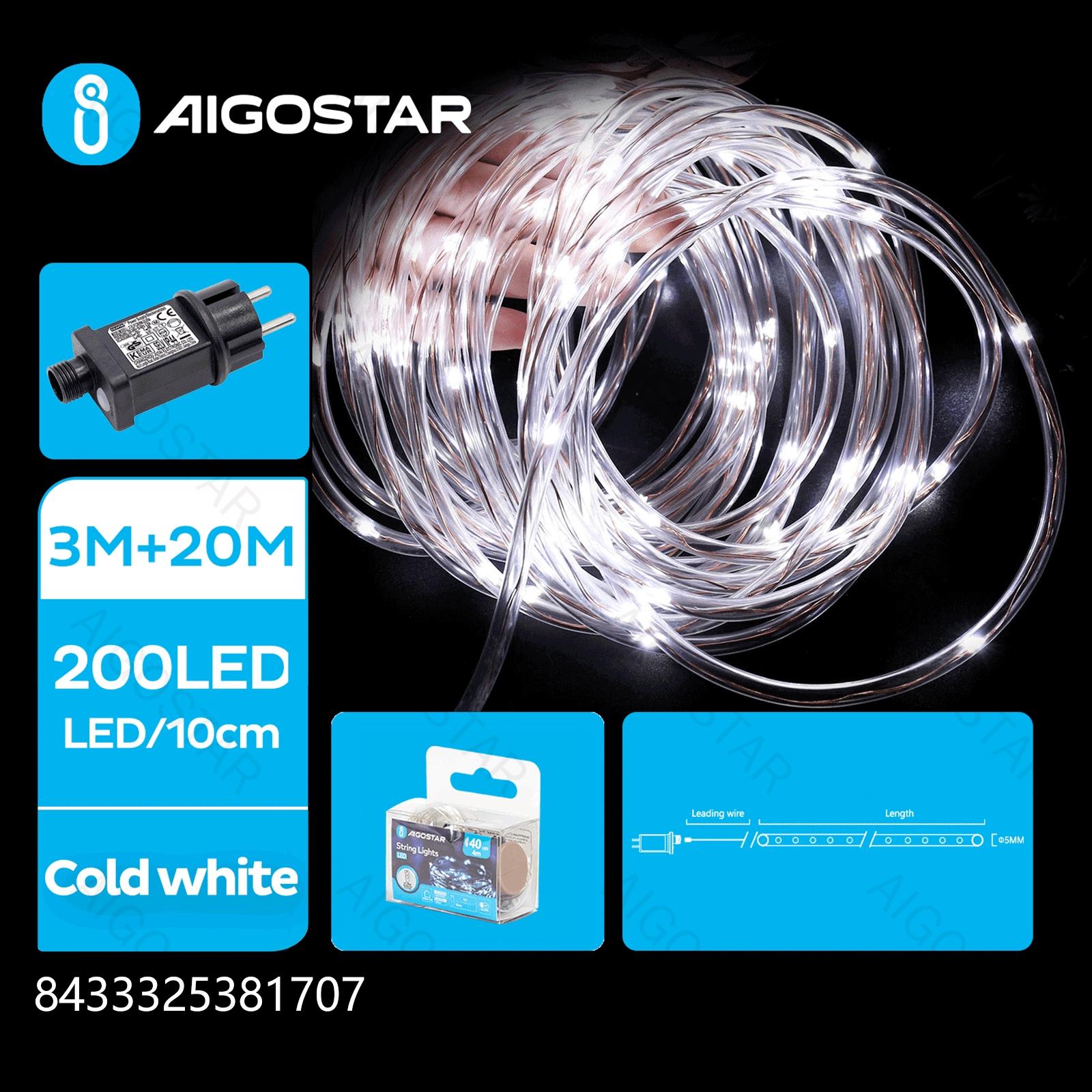 Low voltage -Φ5mm tube string lights, cold white, 20m