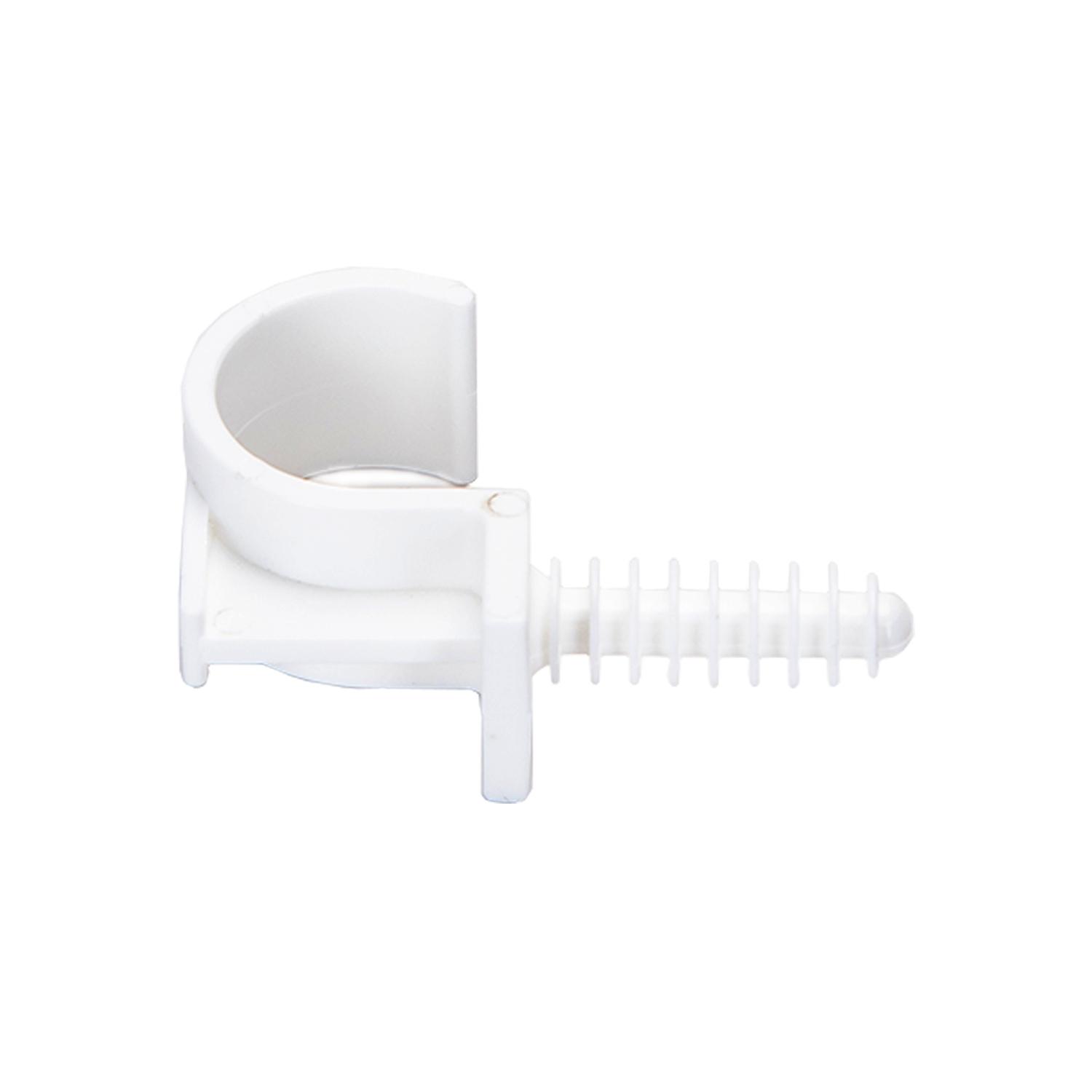 Single-hook PVC pipe clamp with expansion screw, Φ 25mm