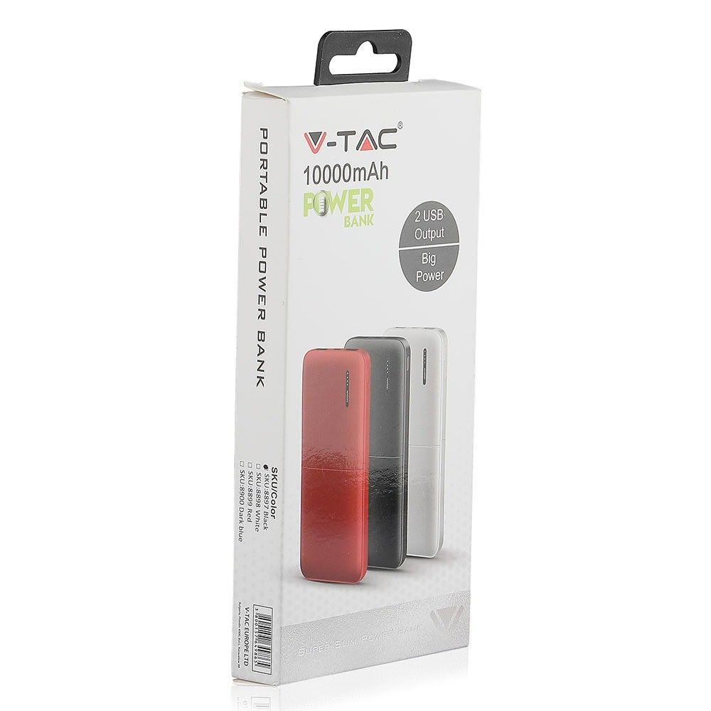 Power Bank, 3.7V/10000mAh, Biały, VTAC, SKU 8898