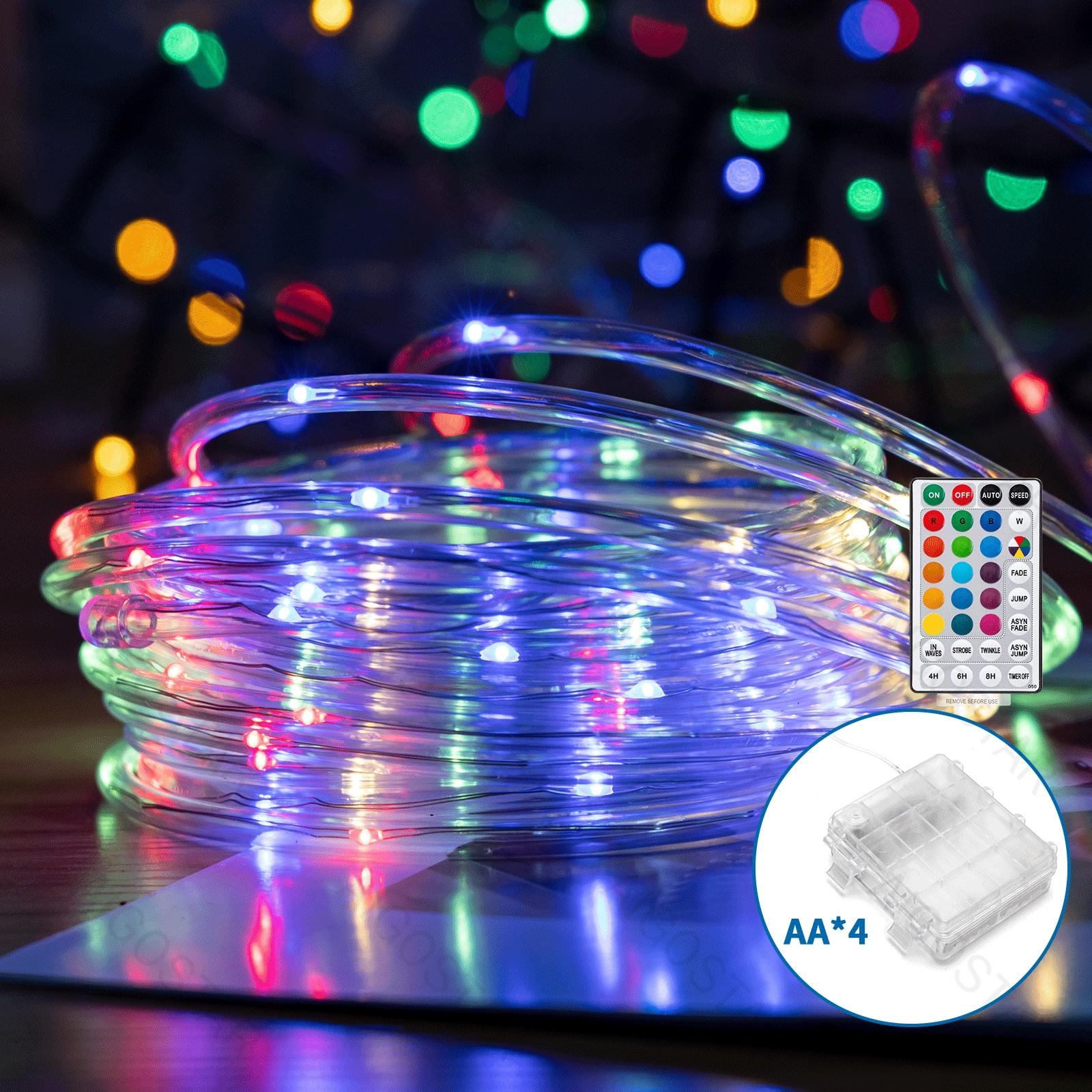 4AA battery -Φ5mm tube string lights, RGB, 5m