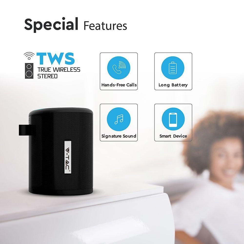 VT-6244 PORTABLE BLUETOOTH SPEAKER-MICRO USB CABLE(TWS)-1500mah BATTERY-BLACK