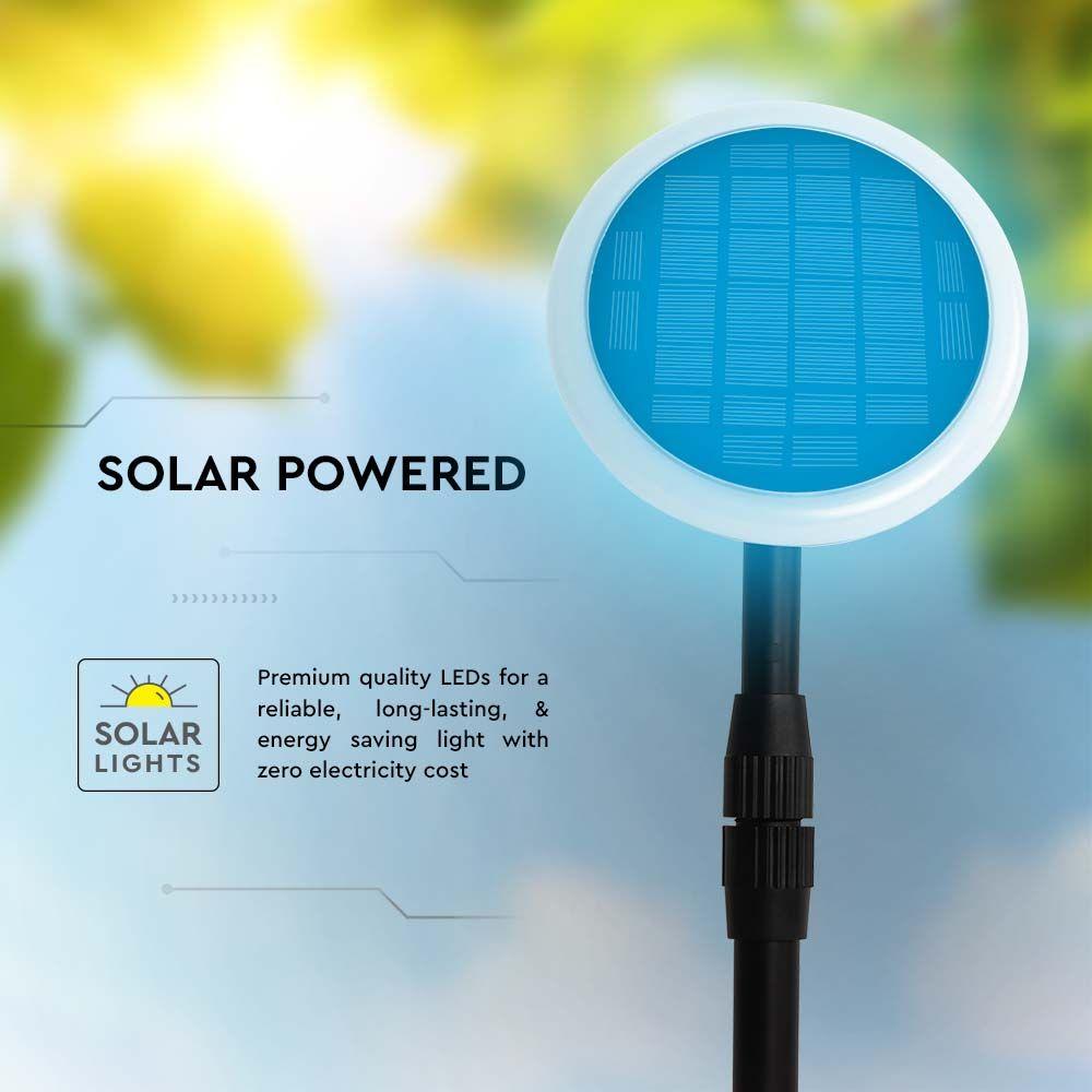 3W Solar garden post, Colour:3000K, Housing: Black Pack of 2, VTAC, SKU 6668