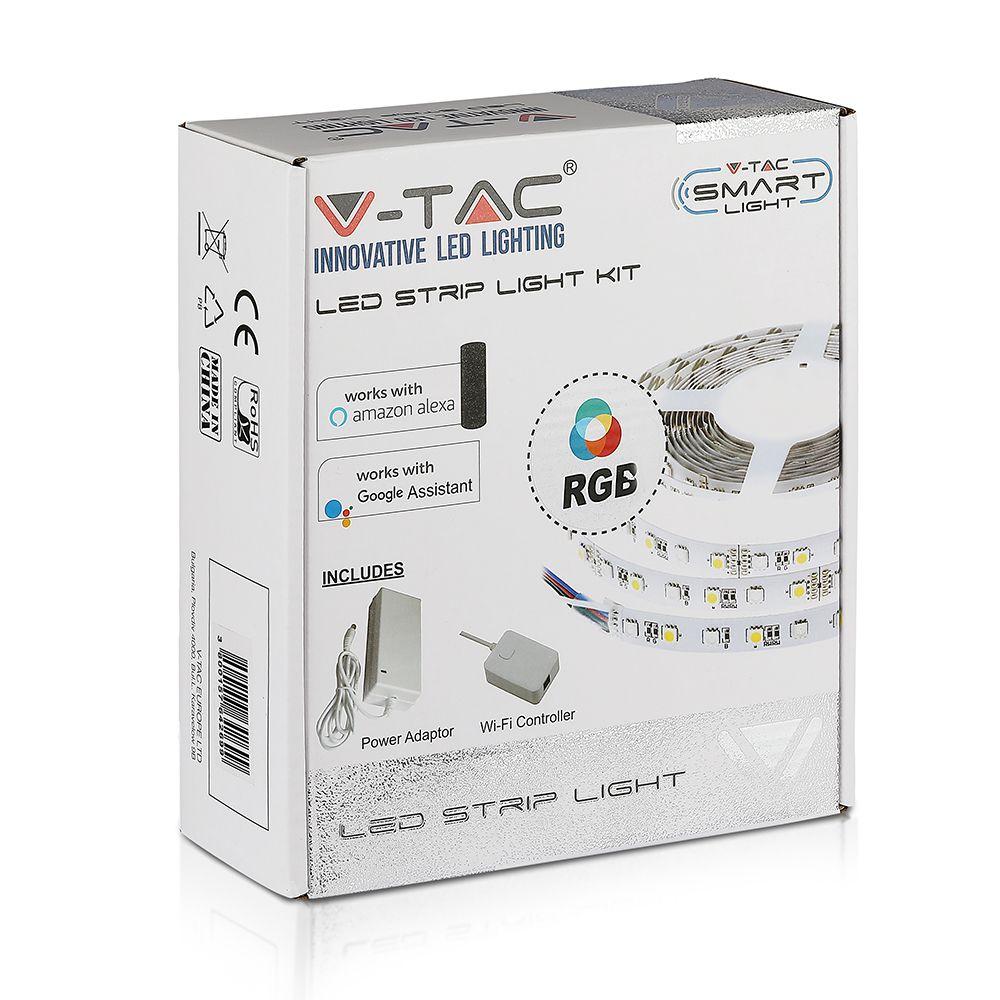 VT-5050 60 10W/M LED STRIP KIT(BS PLUG)COMPATIBLE WITH ALEXA & GOOGLE HOME RGB IP20- (5M/ROLL)(PRICE PER M)