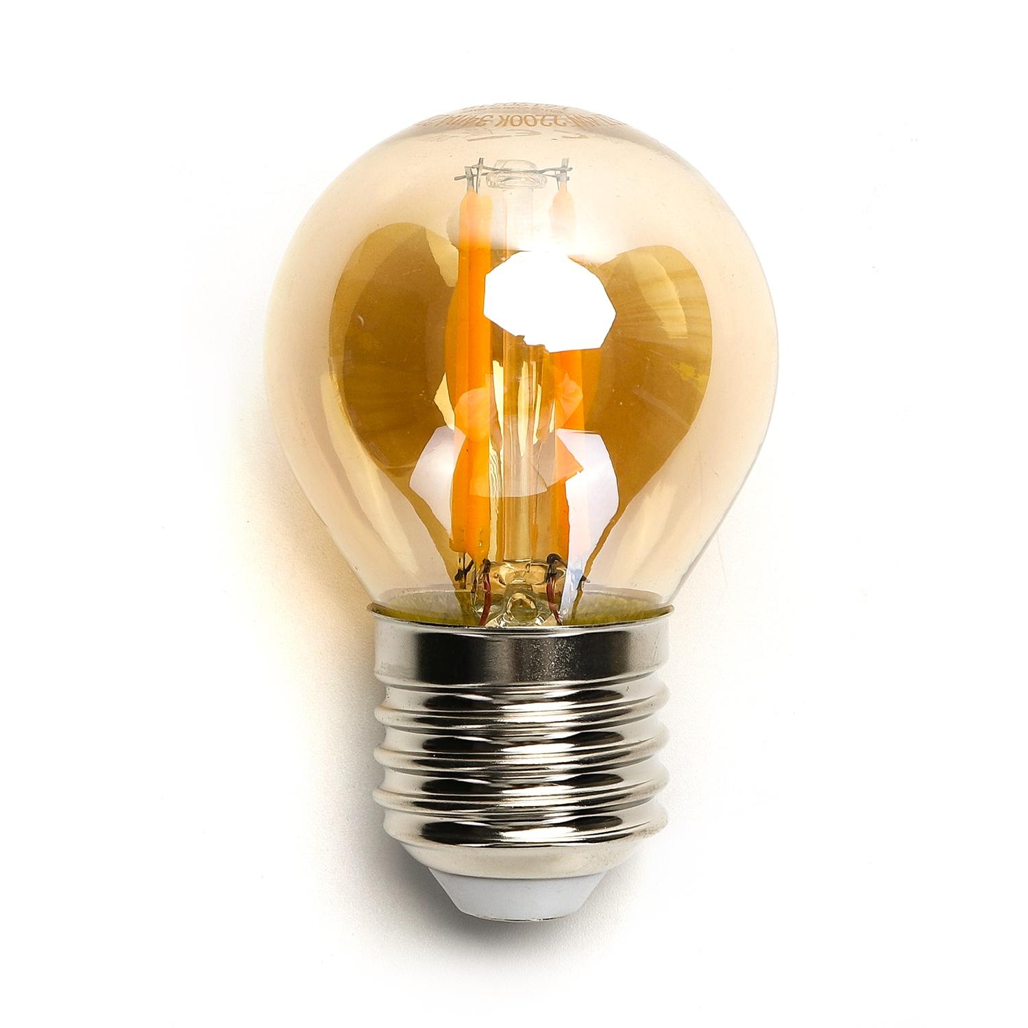 LED Filament Bulb (Amber) G45 E27 4W