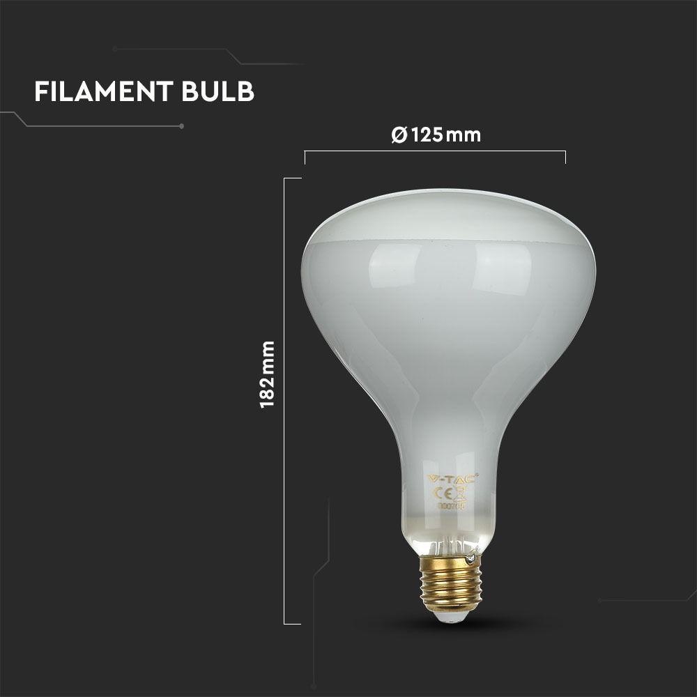 VT-2198D 8W R125 LED STRAIGHT FILAMENT BULB 6500K E27 DIMMABLE