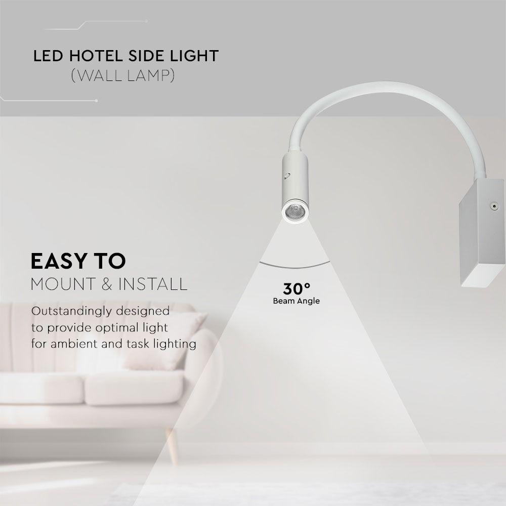 VT-2913 3W LED BEDSIDE LIGHT(WALL LAMP) 3000K-WHITE