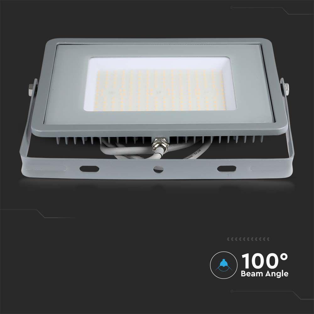 100W Naświetlacz LED SMD, Chip SAMSUNG, Barwa:6500K, Obudowa: Szara , Wydajność: 115lm/w, VTAC, SKU 21771