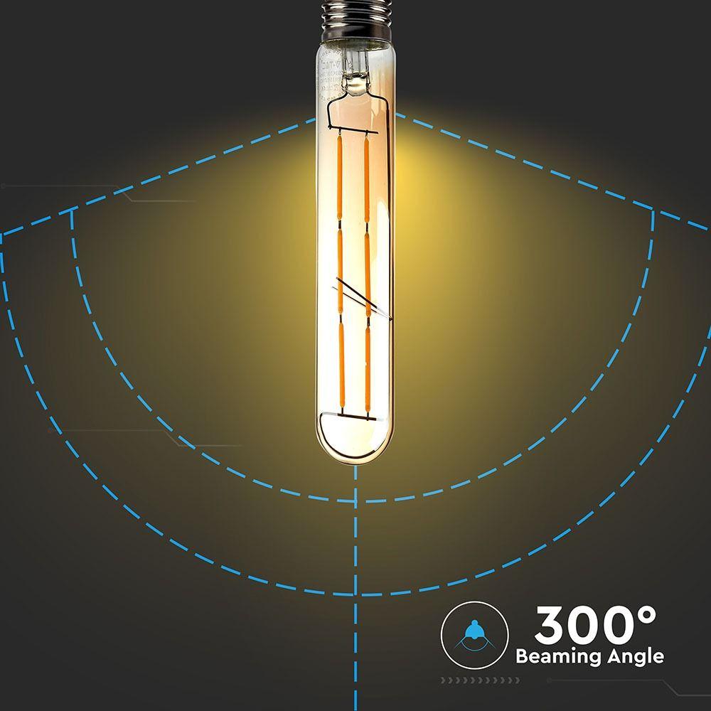 6W T30 Żarówka LED Filament, Klosz Bursztynowy, Barwa:2200K, Trzonek:E27, VTAC, SKU 7143