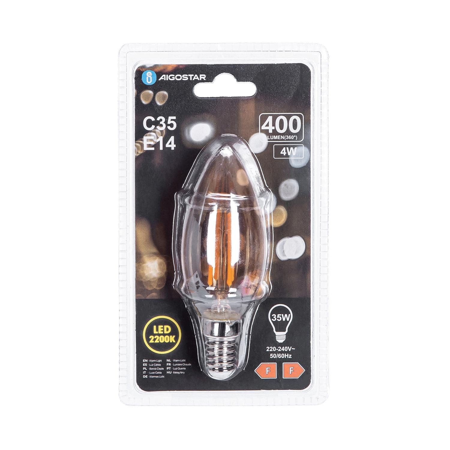 LED Filament Bulb (Amber) C35 E14 4W