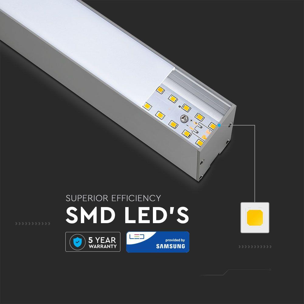 40W Lampa Liniowa LED, Chip SAMSUNG, Barwa:4000K, Obudowa: Srebrna, VTAC, SKU 375