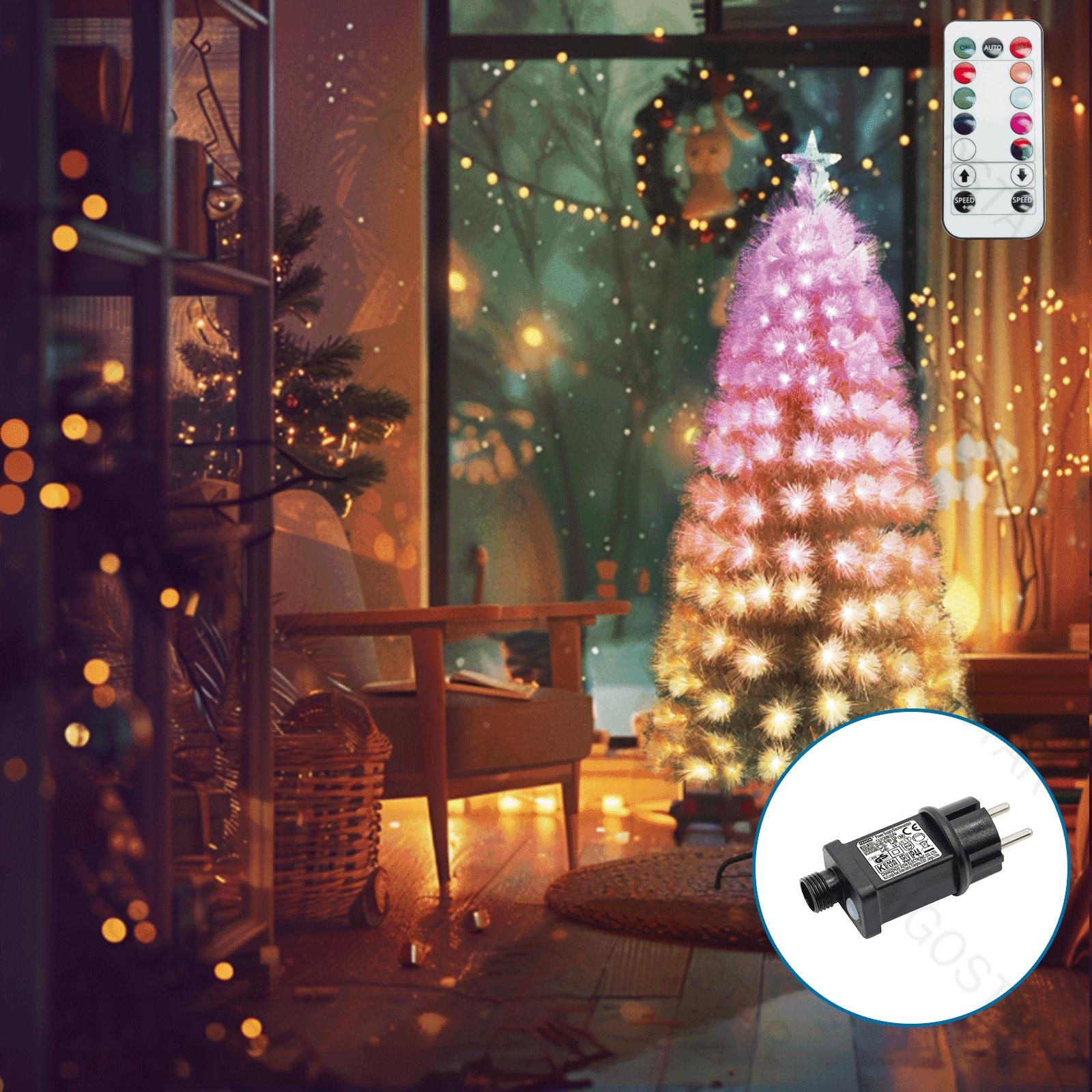 Low-voltage fiber optic tree, 150cm high, RGBIC