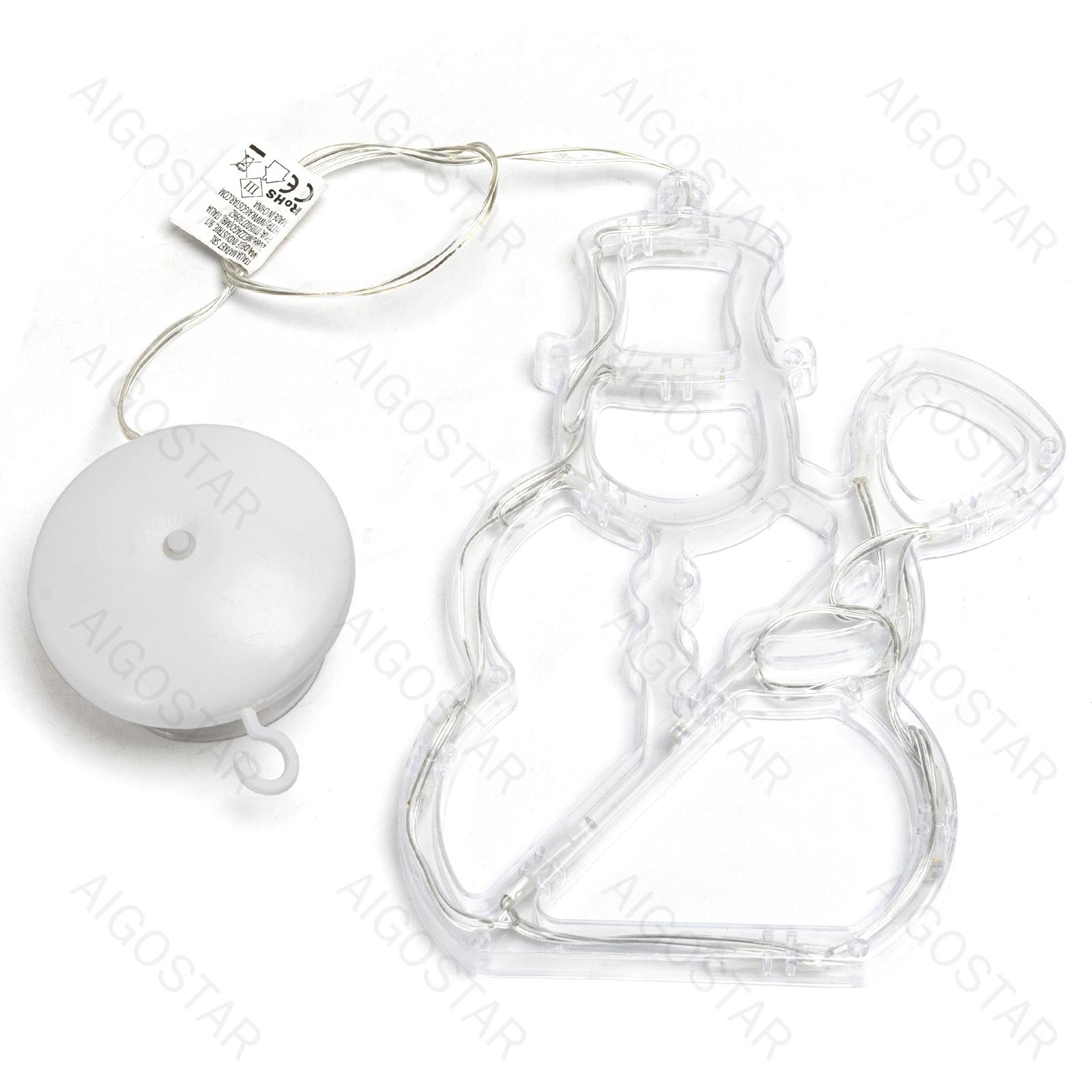 Battery powered pendant with suction cup snowman shaped, warm white