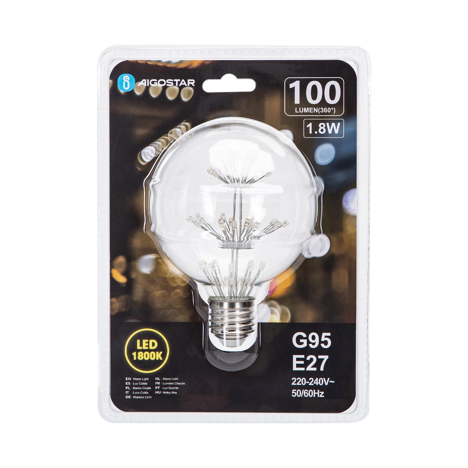 LED starry sky filament bulb G95 E27 1.8W