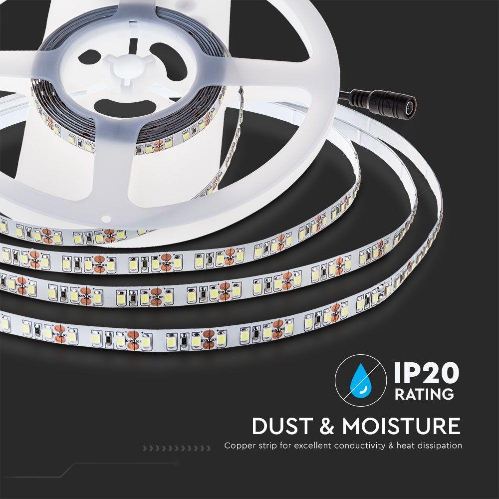 VT-2835-120 7.2W/M LED STRIP LIGHT 6000K IP20 24V DOUBLE PCB(10M/ROLL PRICE PER M)