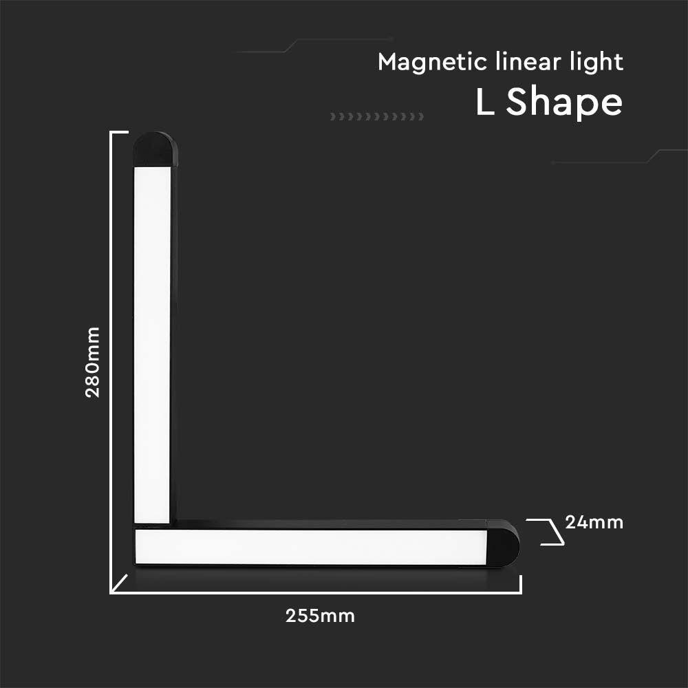 25W Lampa LED na szynoprzewód MAGNETIC, Barwa: 6400K, Obudowa: Czarna , VTAC, SKU 10268