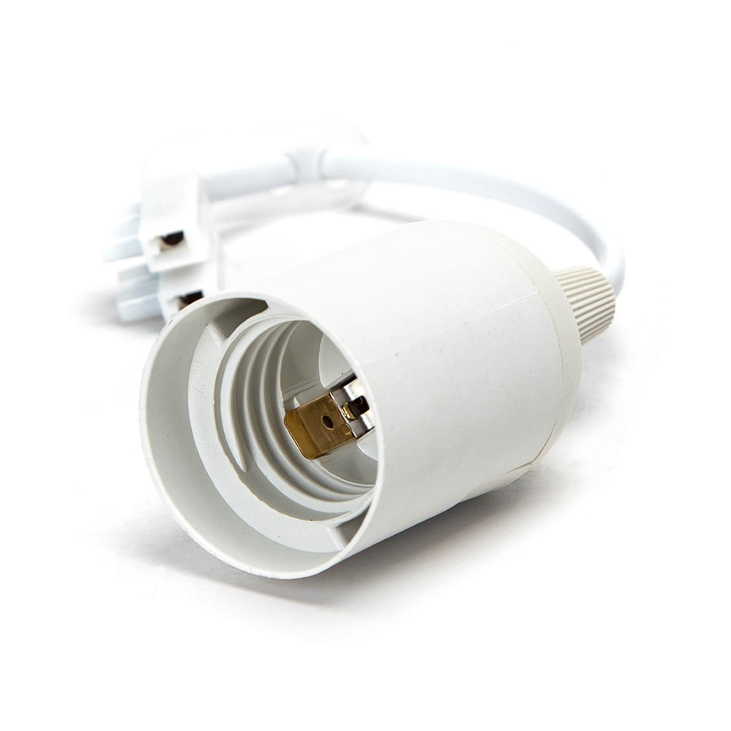 E27 plastic lamp holder with wiring terminal white