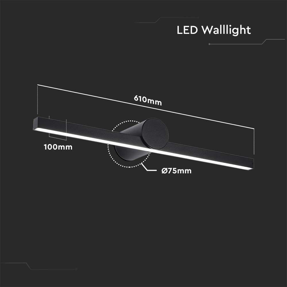 12W Kinkiet LED, Lustra - obrazy, Czarny, Barwa: 4000K, VTAC, SKU 405841