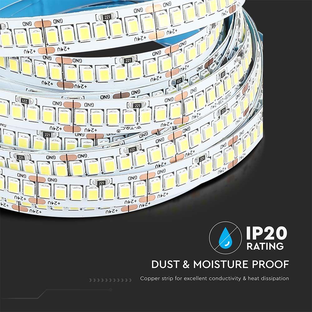 VT-2835 238 18W/M LED STRIP LIGHT 3000K IP20 24V (5M/ROLL)(PRICE PER M)