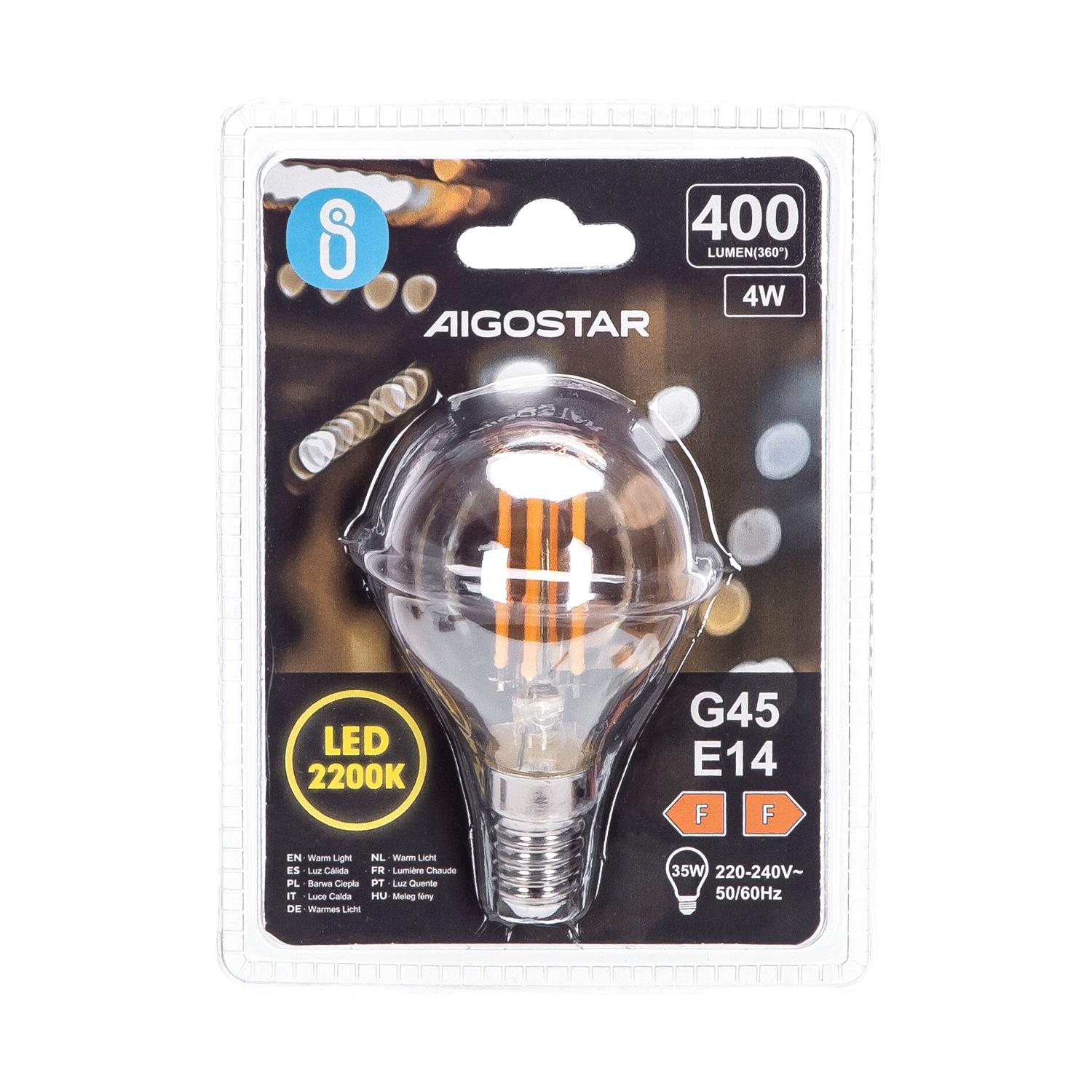 LED Filament Bulb (Amber) G45 E14 4W