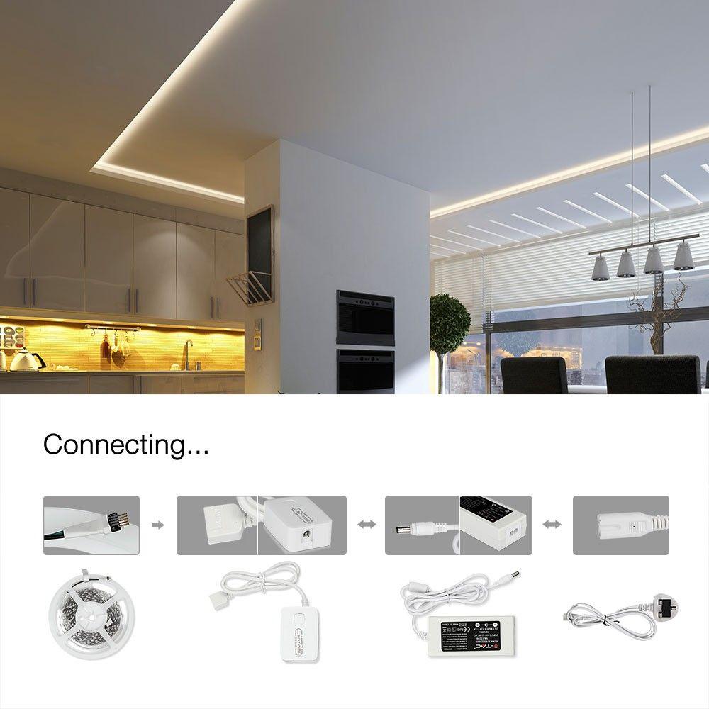 VT-5050 60 10W/M LED STRIP KIT(BS PLUG)COMPATIBLE WITH ALEXA & GOOGLE HOME RGB IP20- (5M/ROLL)(PRICE PER M)