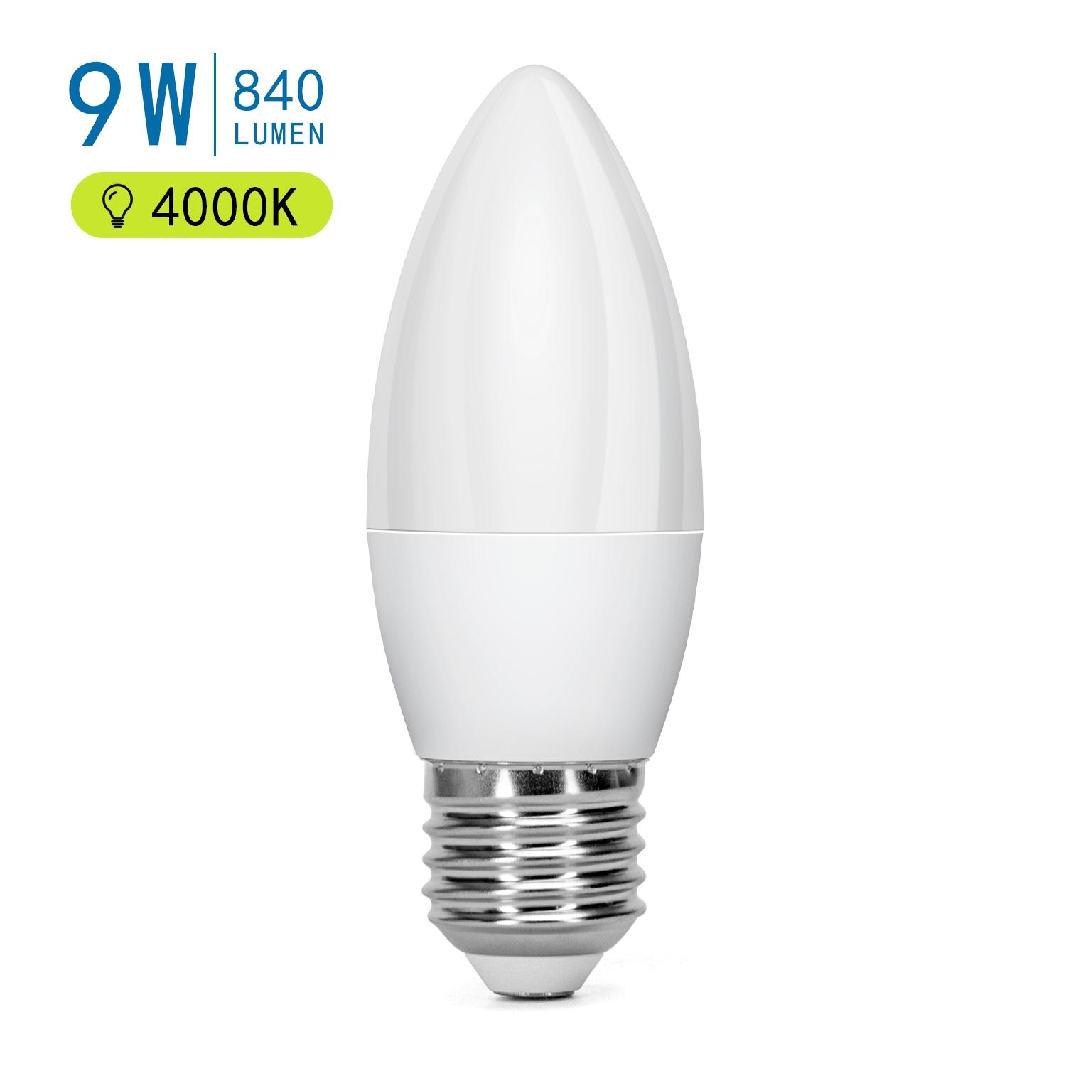 LED C37 E27 9W (9W,E27,4000K)