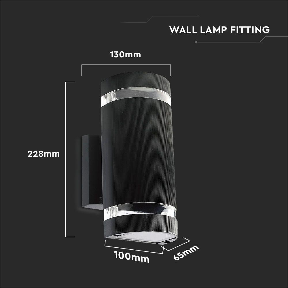 VT-967 LED WALL LIGHT BLACK BODY ROUND E27 IP44