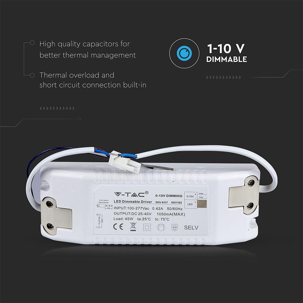 45W DIMMABLE(0-10V) DRIVER FOR LED PANEL