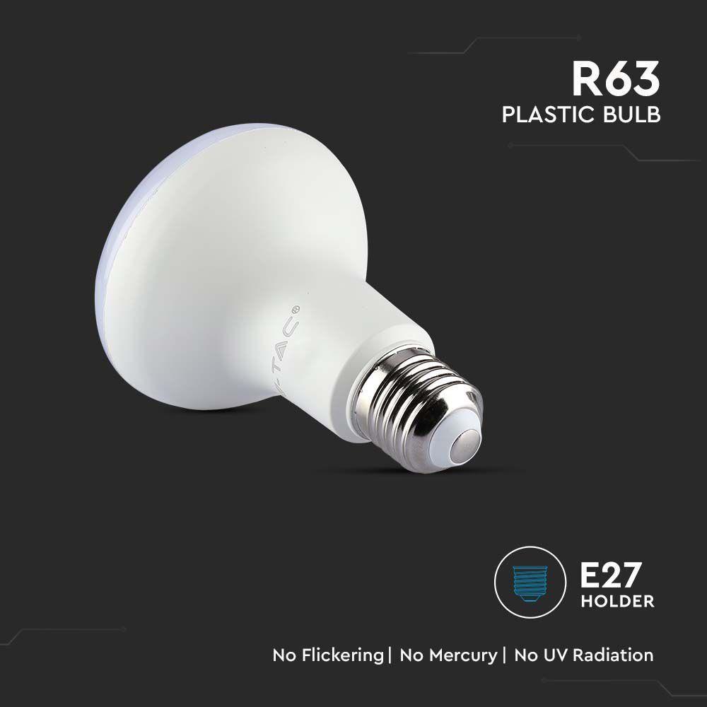 8.5W R63 Żarówka LED, Chip SAMSUNG, Barwa:4000K, Trzonek:E27, VTAC, SKU 21142