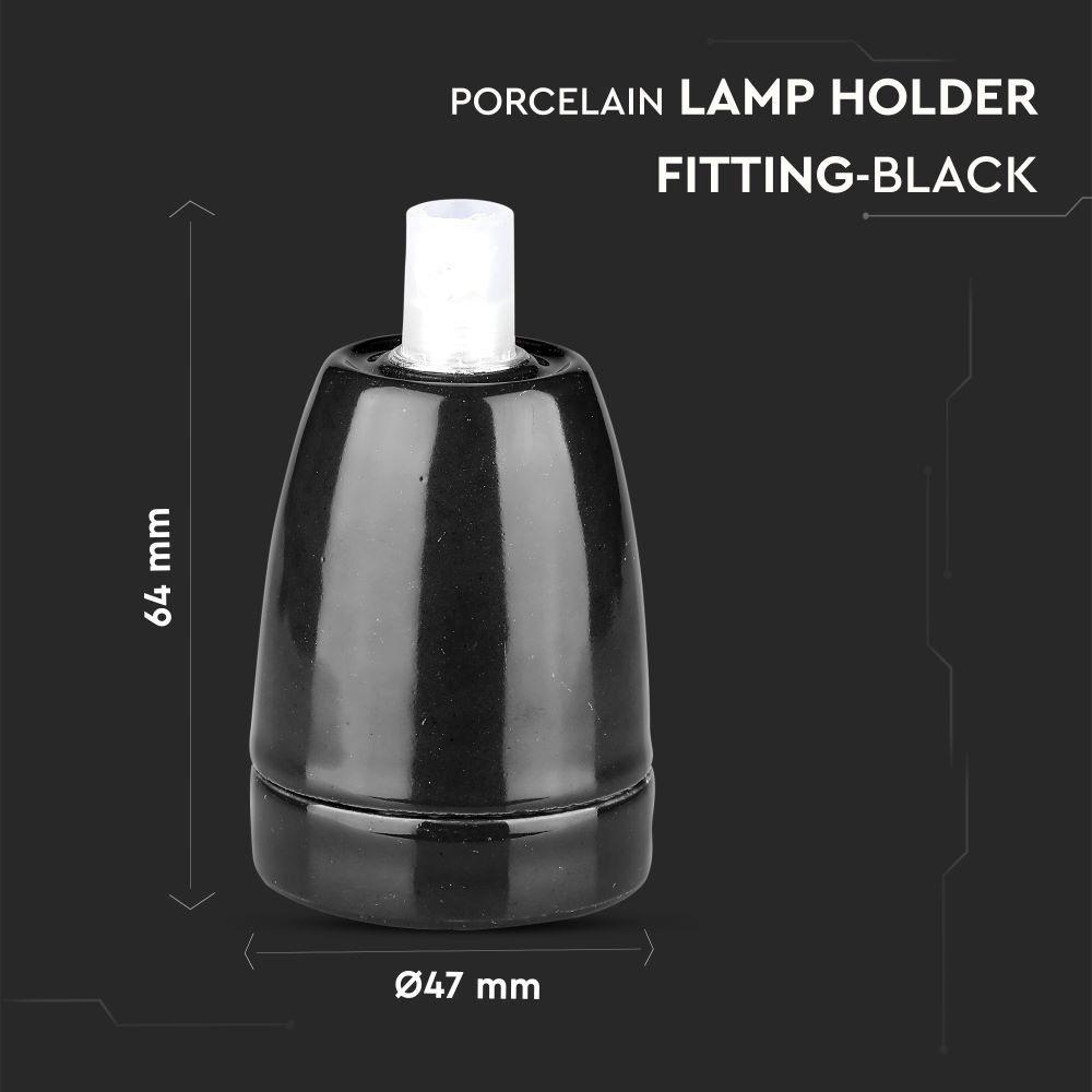 VT-799 PORCELAIN LAMP HOLDER(E27) FITTING-BLACK