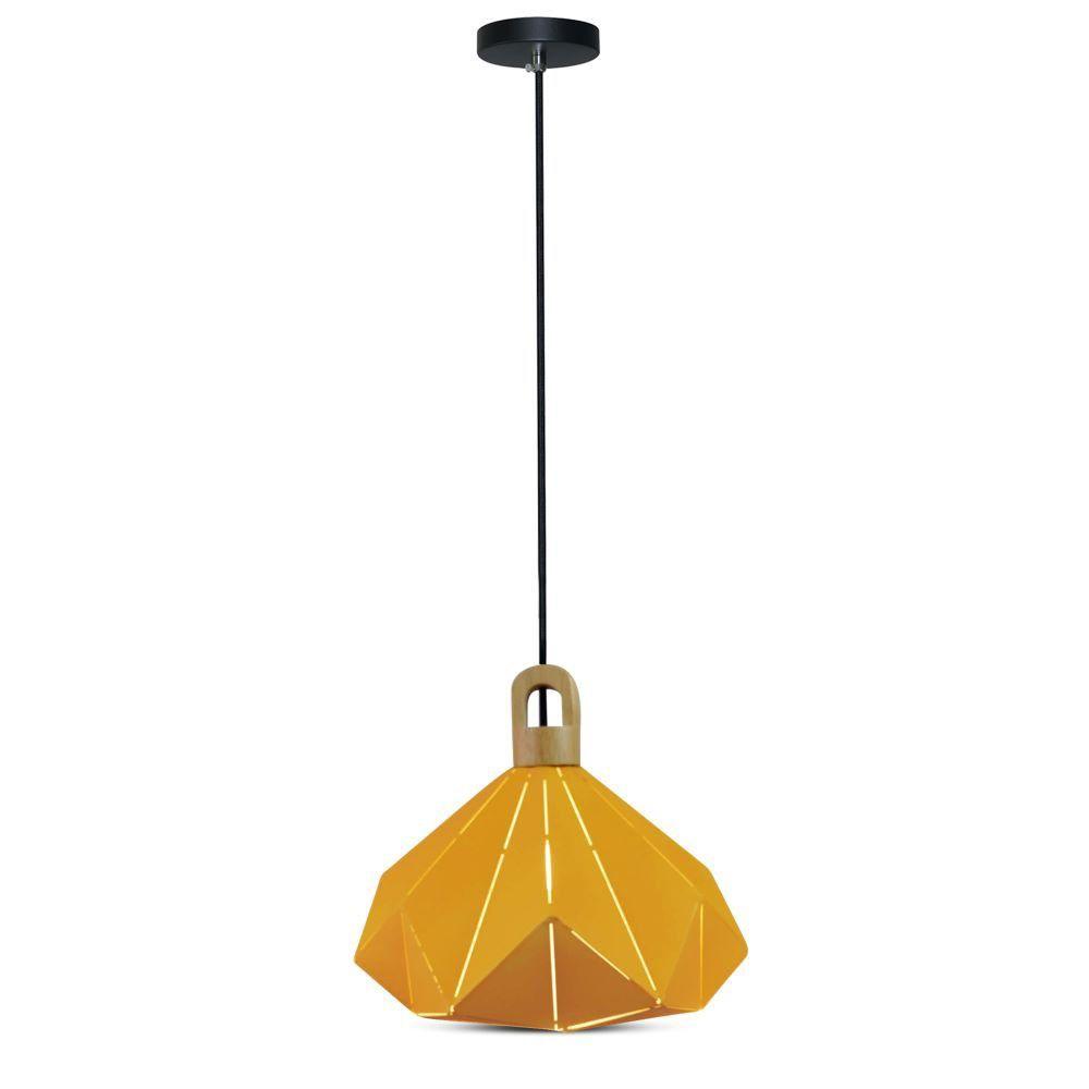 VT-7323 PASTEL WOODEN PRISM YELLOW PENDANT LIGHT(E27) D:320*270MM