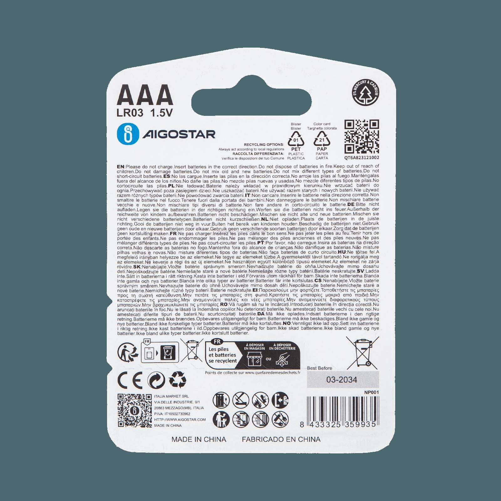 Bateria alkaliczna LR03 (AAA)V 1.5 4 szt.